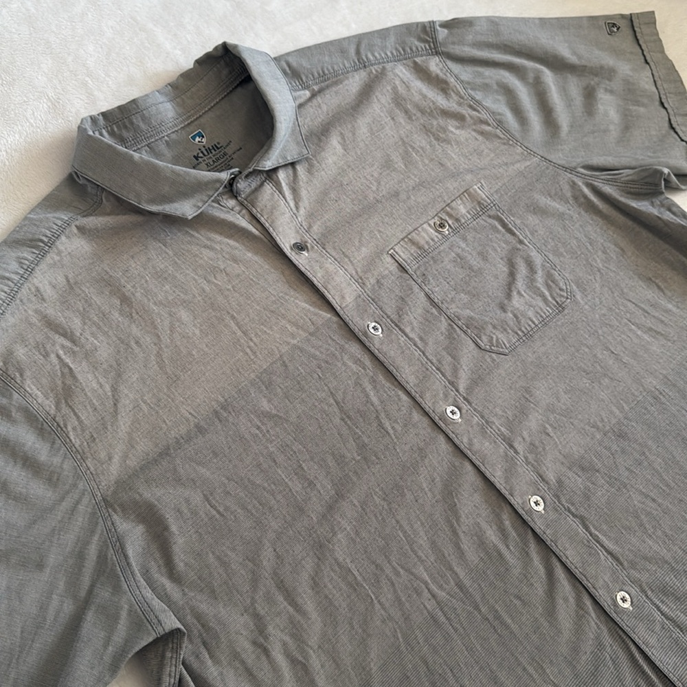 Kuhl | The Ombre Short Sleeve Button Up Casual Stripe Outdoor Shirt 7348 (XL)